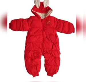 Baby Winter Romper with Ears Waterproof/Polar Red 9-12M